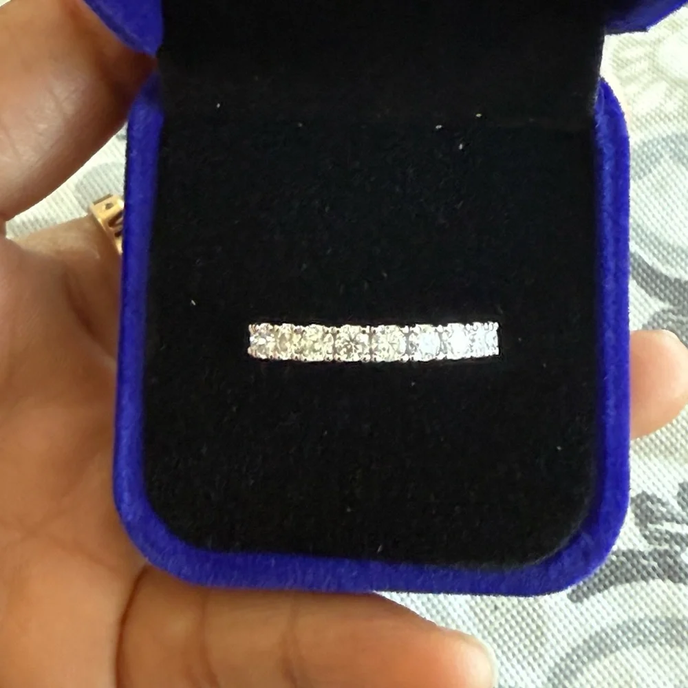 925 Sterling Silver Moissanite Classic Band Ring